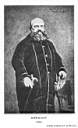Eliphas Lévi en 1864. Reproduction du tableau de E. Specht, peint d'après la photo suivante.
