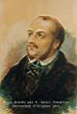 Autoportrait à l'aquarelle. Offert par Eliphas à Eugénie lorsqu'il lui rendit visite en avril 1854.